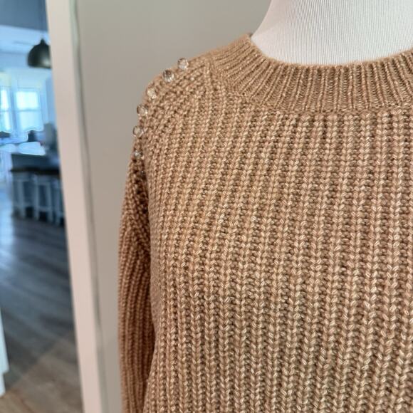 See By Chloe Sweater Women's Size Large Tan Pullover Wool Quiet Luxury Old Money - Picture 7 of 15